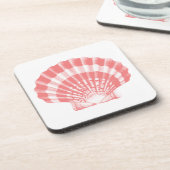 Seashell - coral pink and white コースター (左側)