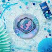 Seashell Fit for a Mermaidグリッター誕生日パーティー ペーパープレート (パーティー)