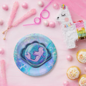 Seashell Fit for a Mermaidグリッター誕生日パーティー ペーパープレート (パーティー)