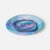 Seashell Fit for a Mermaidグリッター誕生日パーティー ペーパープレート (アングル)