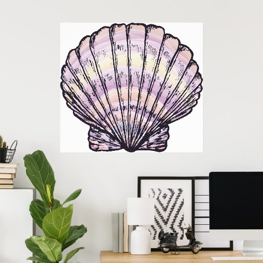 Seashell Illustration ポスター (ホームオフィス)