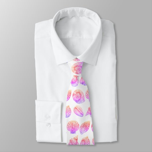 Seashell Ocean Nautical Pattern Neck Tie ネクタイ (タイ)