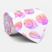 Seashell Ocean Nautical Pattern Neck Tie ネクタイ (ロール)