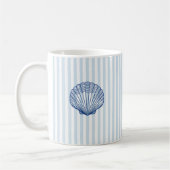 Seashell Painting Nautical Stripe  コーヒーマグカップ (左)