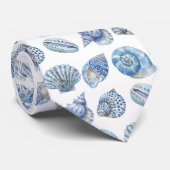 Seashell Pattern Ocean Beach Faux Silk ネクタイ (ロール)