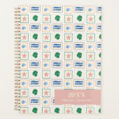 Seashell Pattern Personalized Modern Boho  プランナー手帳 (正面)