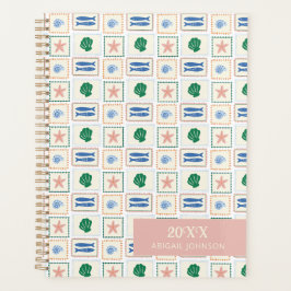 Seashell Pattern Personalized Modern Boho  プランナー手帳