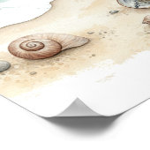 Seashell & Sand – Water Poster Paper (Semi-Gloss) ポスター (角)