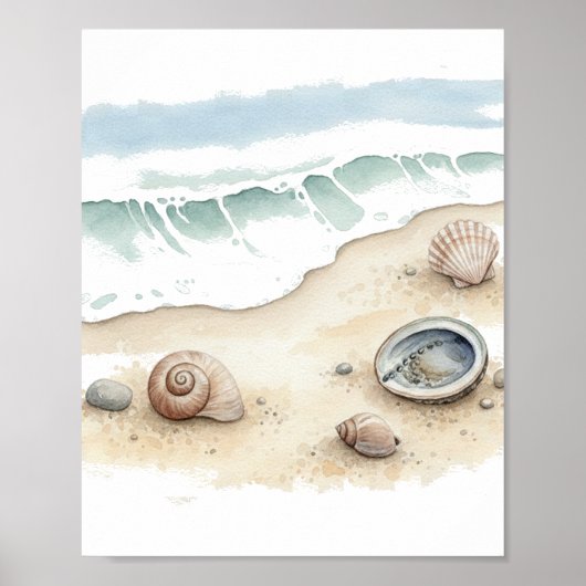 Seashell & Sand – Water Poster Paper (Semi-Gloss) ポスター (正面)
