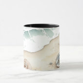 Seashell & Sand – Watercolor Beach Tote Mug マグカップ (中央)