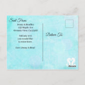 Seashell Seashide Themedの日付を保存結婚する ポストカード (裏面)