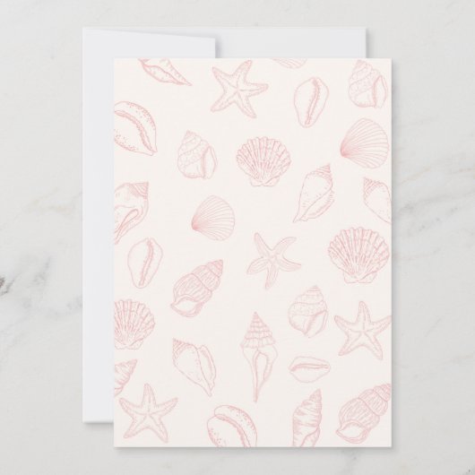 Seashell She'll Be Here Baby Shower Invitation 招待状 (裏面)