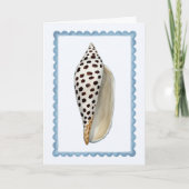 Seashell Stamp Watercolor Beach Greeting Card カード (正面)