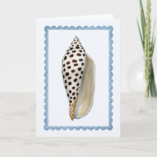 Seashell Stamp Watercolor Beach Greeting Card カード (正面)
