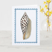 Seashell Stamp Watercolor Beach Greeting Card カード (黄色い花)