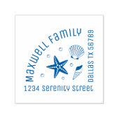 Seashell Starfish航海のコーナーファミリーアドレス セルフインキングスタンプ (デザイン)