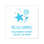 Seashell Starfish航海の Pearlsのアドレス セルフインキングスタンプ (デザイン)