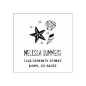 Seashell Starfish航海の Pearlsのアドレス ラバースタンプ (インプリント)