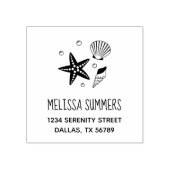 Seashell Starfish航海の Pearlsのアドレス ラバースタンプ (インプリント)