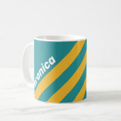 Seashell Sunrise Stripes with Name コーヒーマグカップ (正面左)