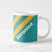 Seashell Sunrise Stripes with Name ジャンボコーヒーマグカップ (右)