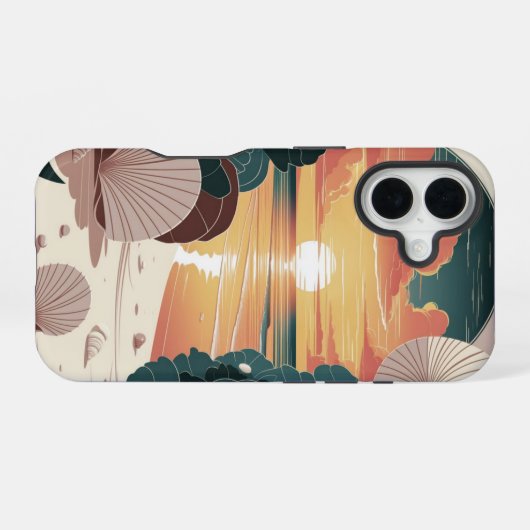 Seashell Sunset Beach iPhone 16ケース (裏面横)