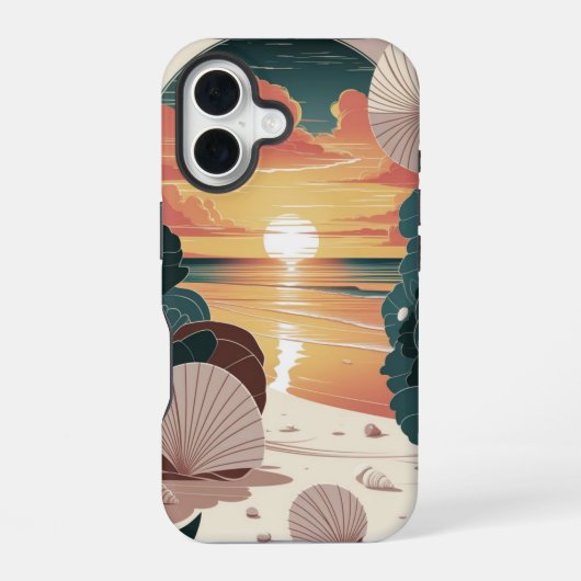 Seashell Sunset Beach iPhone 16ケース (裏面)