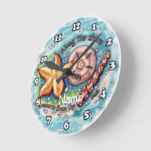 Seashell Treasures ラウンド壁時計 (傾斜)