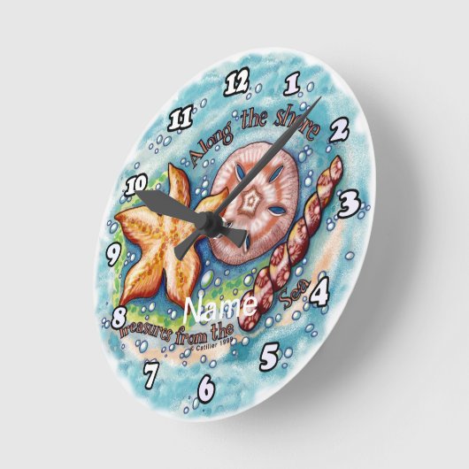 Seashell Treasures  ラウンド壁時計 (傾斜)