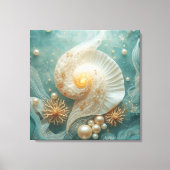 Seashell Wall Art – Coastal Beach Decor キャンバスプリント (正面)