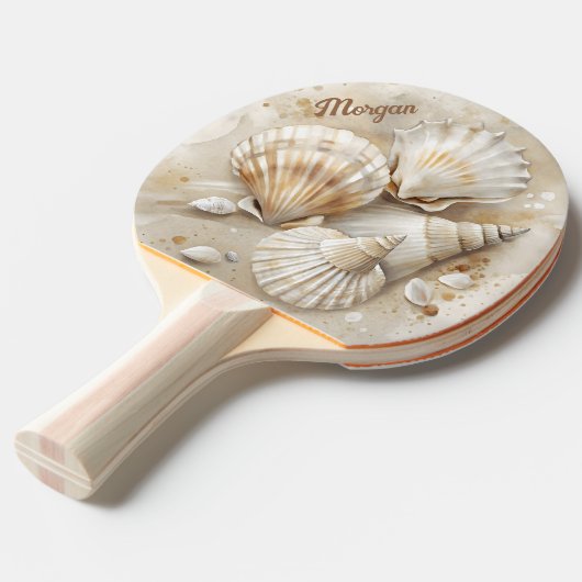 Seashell Watercolor Coastal  卓球ラケット (正面アングル)