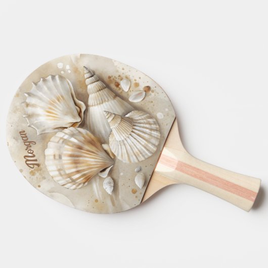 Seashell Watercolor Coastal  卓球ラケット (横)