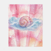 Seashell Wave Fleece Blanket – Coastal Ocean Art フリースブランケット (正面)