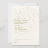 Seashell Wedding Welcome Letter Itinerary Card 招待状 (裏面)