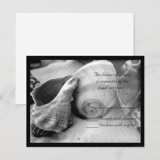 seashell white sand bw rsvp (正面/裏面)