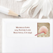 Seashellsかわいらし金ゴールドマーメイドはかりで測ビーチアドレス ラベル (インサイチュ)