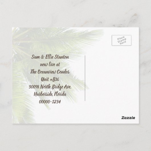 Seashellsかわいらし Coastal New Addressの発表 ポストカード (裏面)