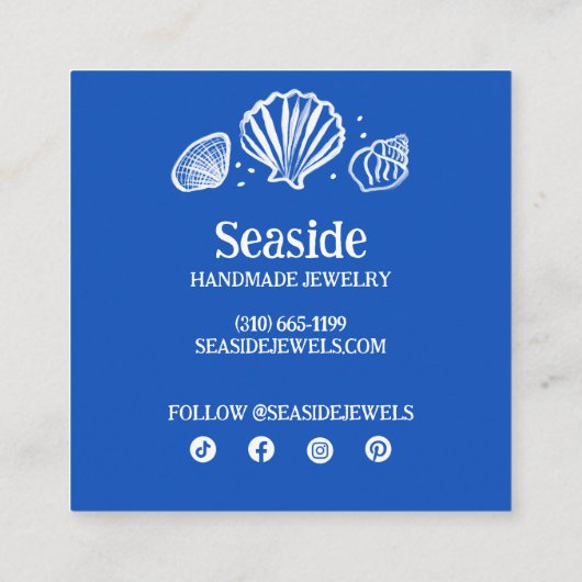 SEASHELLSジュエリー気に指示ハンドメイドクラフト スクエア名刺 (裏面)