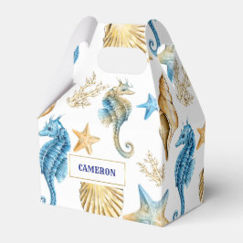 Seashellsパターンビーチ結婚式優先ボックス フェイバーボックス