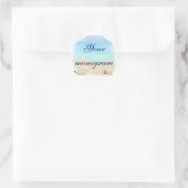 Seashellsビーチ結婚式テーマ封筒用シールラベル ラウンドシール (バッグ)