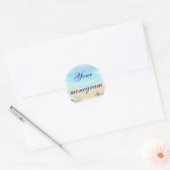 Seashellsビーチ結婚式テーマ封筒用シールラベル ラウンドシール (封筒)