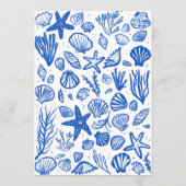 Seashellsフレームビーチ結婚式カスタムパーティー メニュー (裏面)