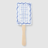 Seashellsブルー波状縁どビーチ結婚式 ハンドファン (裏面)