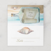 Seashellsメッセージのボトルビーチ結婚式 プレイスカード (外部開封)