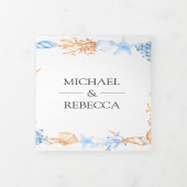 Seashells航海のフレームフォトコラージュ結婚ズ 三つ折り招待状 (カバー)