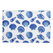 Seashells – ネイビーブルー(白い背景) 枕カバー (裏面)