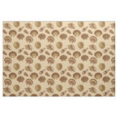 Seashells – ベージュの背景に茶色 ファブリック (ファットクウォーター)