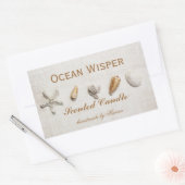 Seashells -海ウィスパーキャンドルラベル 長方形シール (封筒)
