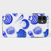 Seashells – 白い背景にコバルトブルー Case-Mate iPhoneケース (裏面(横))