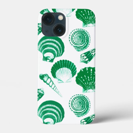 Seashells – 白い背景のエメラルドグリーン Case-Mate iPhoneケース (裏面)